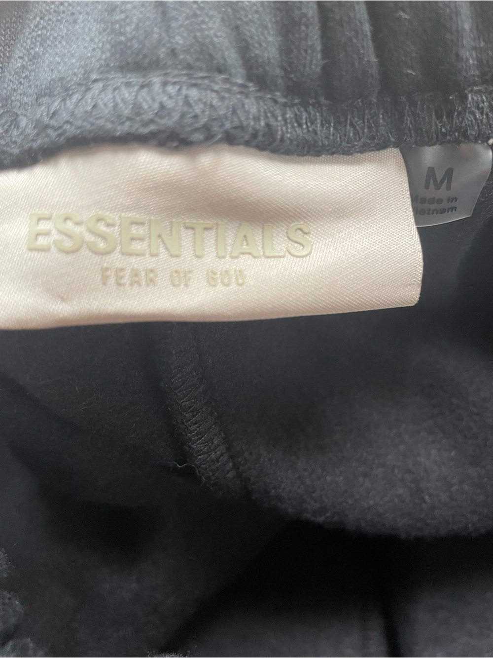 Essentials Fear of God Black Label Hoodie Tag Detail